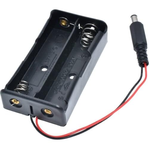 10pcs 2x 18650 battery holder 7.4V 18650 Battery Storage Box with DC Plug 5.5*2.1mm
