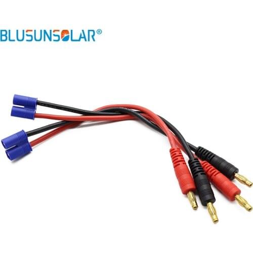 20pcs / lot EC3 to 4mm banana connector bullet plug with 14 AWG 150MM cable for DIY Lipo battery RC power supply
