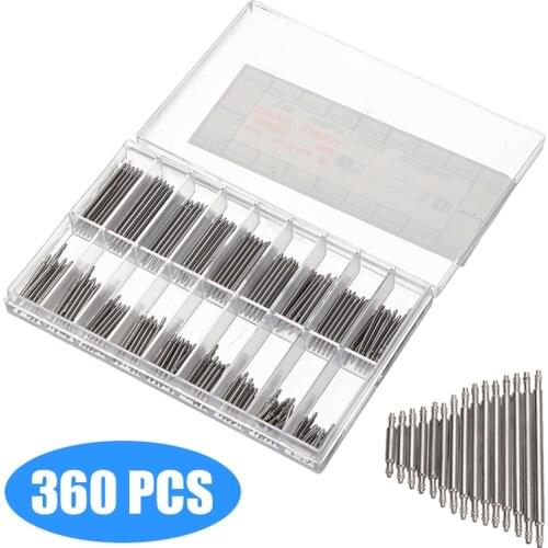 360pcs/box Watches Spring Bars Tool 8-25mm Stainless Steel Watch Band Spring Strap Link Pins Repair Kit Watch Accessories