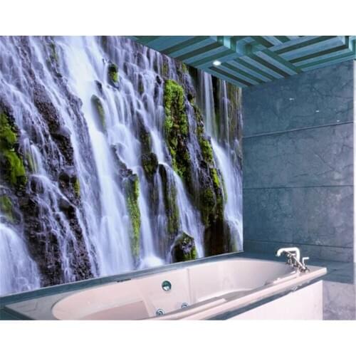 Beibehang 3D wallpaper home decor Photo Waterfall landscape photography hotel Adhesive bathroom large wall art mural murals-3d