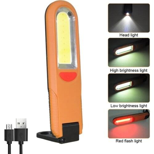 400LM COB LED Emergency Flashlight 900mAh USB Work Light Inspection Lamp Pocket Travel Table Desk Light Red Flash Warning Lamp
