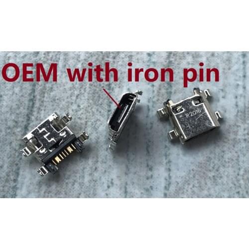 50pcs/lot OEM with iron pin micro usb connector for samsung ACE 3 S7270 I8162 G530 S6812 S7582 G350 G313 G5310