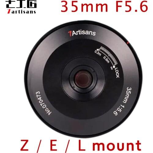 7artisans 35mm F5.6 Lens Full Frame 2ED Light Weight Ultra Thin MF Pan-focus Camera Lens for Leica L Sony E Nikon Z mount Camera