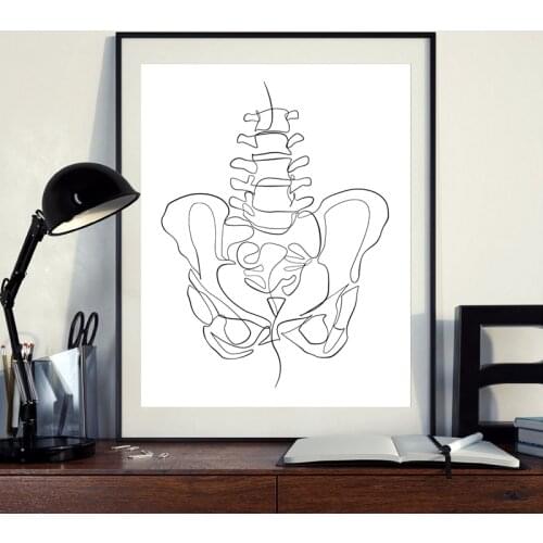 Abstract Chiropractic Art Print Chiropractor Office Decor Vertebrae Sketch Poster Anatomical Human Wall Art Canvas Painting