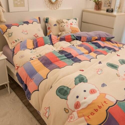 Velvet Duvet Cover for Bedroom Thicken Solid Color Simplicity Quilt Cover Bedding Set Duvet Cover Twin Queen King