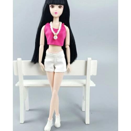White Denim Jeans Bottoms Shorts For Barbie Doll Clothes Fashion Outfit Short Pants For Barbie 1/6 Doll Accessories Toy