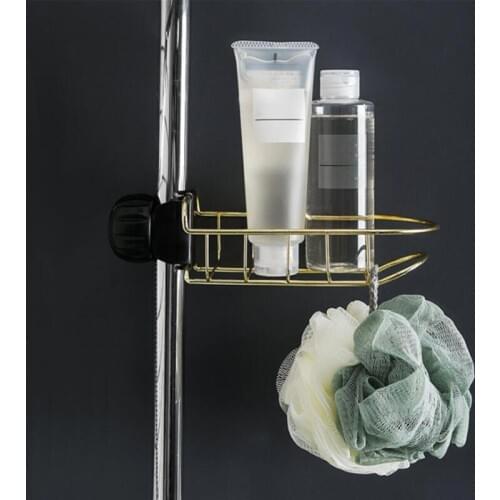 Household Kitchen Iron Sink Hanging Punch Faucet Storage Brush Rack Soap Drain Shelf Bathroom Shampoo Shower Gel Storage Rack