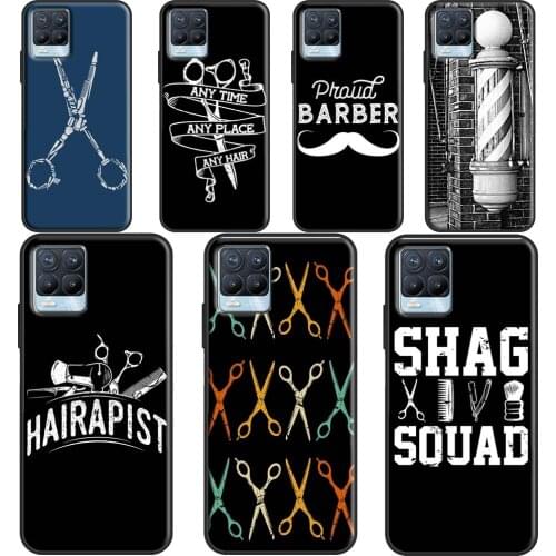 Hairdresser Barber Scissors For OPPO Realme 8 Pro Q3 6 7 Pro GT Neo C3 C21 Case For OnePlus 9 8 Pro Nord 8T 9R Cover