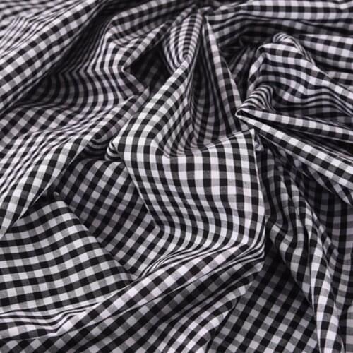 140CM Wide Black-white Check Print Cotton Fabric for Spring Summer Jacket Dress H623