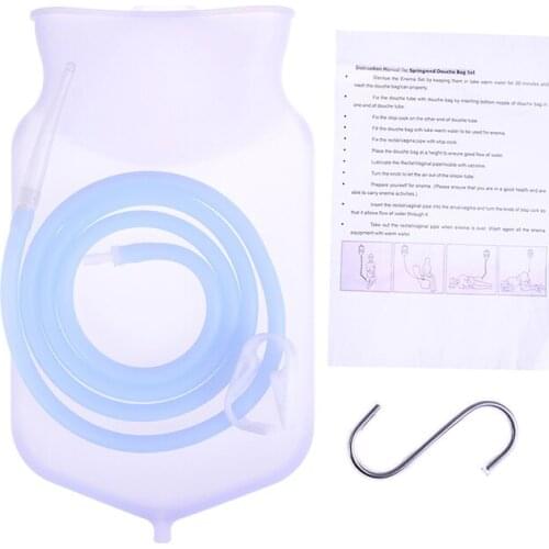 Flusher Constipation 2000ml Enema Bag Sets for Colon Cleansing with Silicone Hose Health Anal Vagina Cleaner Washing Enema Kit