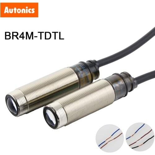 12-24VDC Photoelectric Switch 4M Photo Sensor IP66 Light ON Narrow Beam Reflective Type Transistor NPN BR4M-TDTL Autonics
