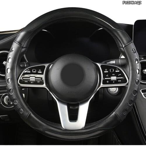 FUZHKAQI Microfiber Leather Car Steering Wheel Cover For Mercedess Benzs Smart Fortwo 450