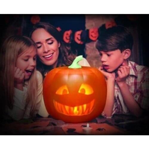 Halloween Flash Talking Animated LED Pumpkin Projection Lamp for Home Party SNO88