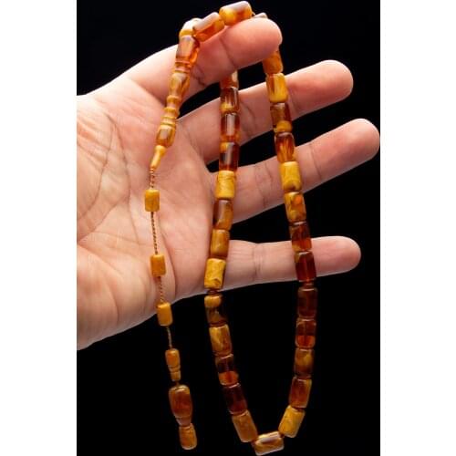 Islamic Tasbih Muslim Rosary Beads 33 Prayer Rosary For Men Bracelet For Men Accessory amber oltu amber stone Handmade Turkey