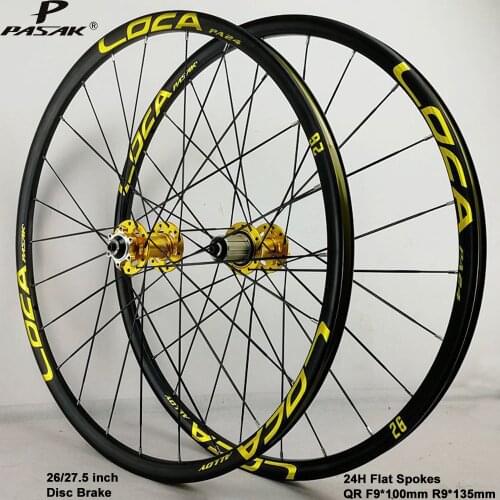 MTB Bicycle Wheelset 26er 27.5er Disc Brake 24 Holes Flat Spokes Quick Release F9*100mm R9*135mm Mountain Bike 11s 12 Speed Cycl