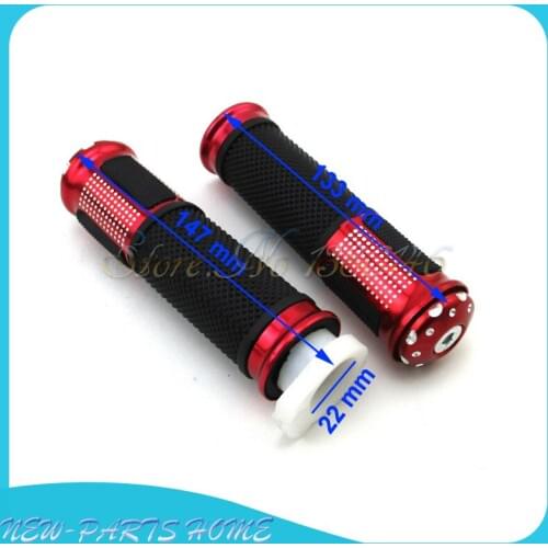 Red Universal 22mm Aluminum Rubber Hand Grips 7/8" Handle bar Grips For Pit Dirt Bike ATV Quad