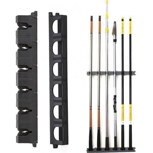 L Size Vertical Wall-mount 6-Rod Fishing Pole Display Holder Fixed Storage Rack Storage Rack