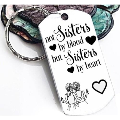 The Best Friend Keychain Not Sisters by Blood But Sisters by Heart Keychain for Sisters Best Friend Gifts accessories cute