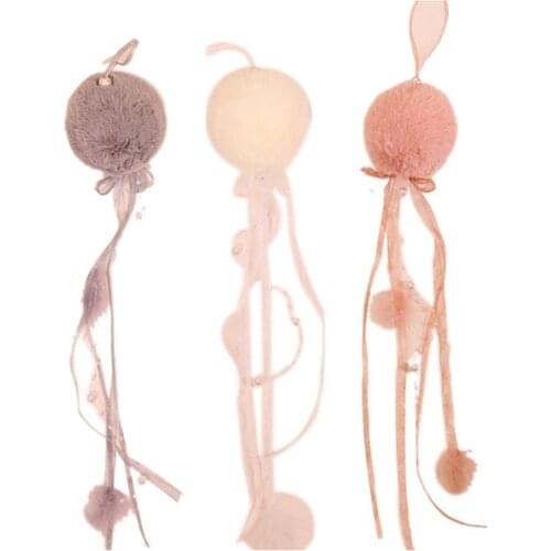 3pcs Cute Plush Ball Doll Hanging Christmas Tree Ornament New Year Home Decor