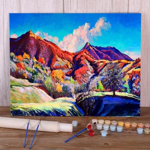 Landscape Warm Autumn Coloring By Numbers Painting Kit Oil Paints 40*50 Canvas Painting Home Decoration For Wholesale