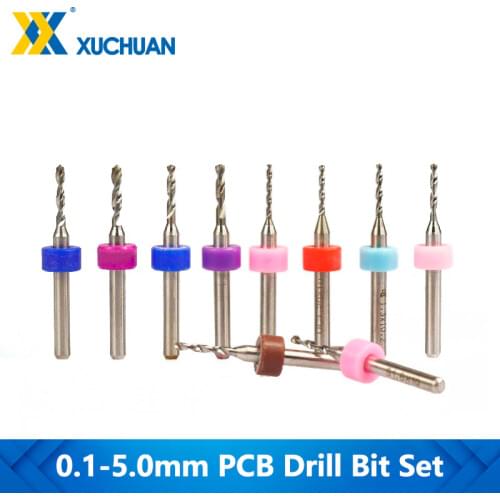 10pcs 0.1-5.0mm PCB Drill Bit Set For Drilling Printed Circuit Board CNC Machine Drill Bit Micro Carbide Drill Bit