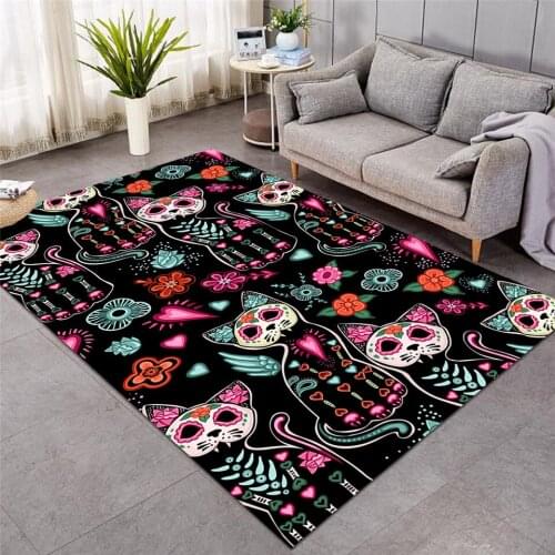 Newest Cat Carpets for Living Room Colorful Play Floor Mat Cartoon Kids Bedroom Rug Animal Lover Fashion Carpets