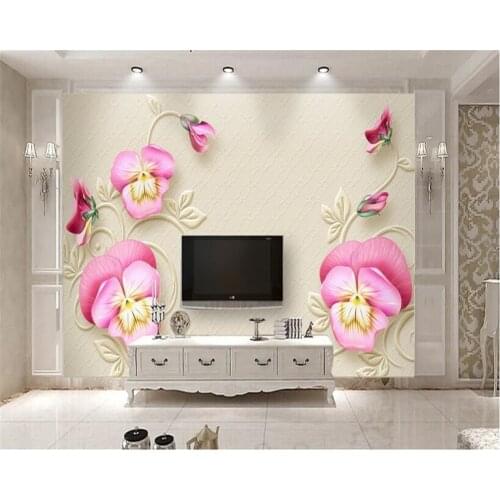 Beibehang wallpaper for walls 3 d papel de parede Home and wealthy modern minimalist embossed phalaenopsis background wallpaper