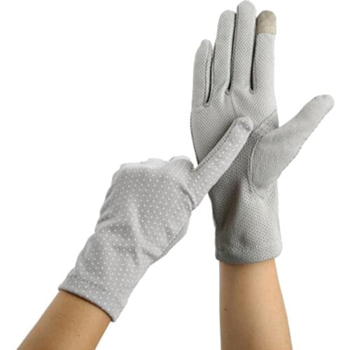 Summer sunscreen lady cycling non-slip lace thin glove touch Fashion Drive Women Sun Protection Wrist Mittens Dot Elastic Gloves