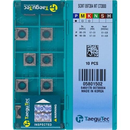 SCMT09T304-MT CT3000 Original Taegutac Carbide Inserts Turning Inserts Lathe Tools 10Pcs/Lot