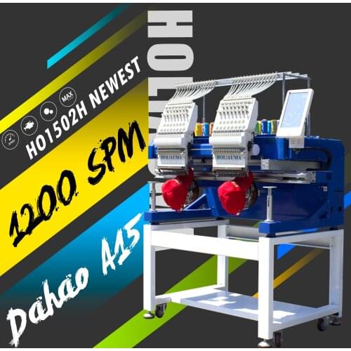 China 10 years service ! HOLiAUMA 2 Head Computer Embroidery Machine Cap T-shirt Chenille Sequin Cording High Speed Embroidery