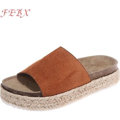 Retro Slippers Women Summer Thick Battom Open Toe Ladies Casual Sandals Womens Leopard Shoes Platform Female Footwear