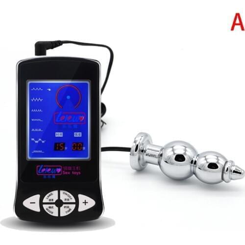 SODANDY Electro Sex Toys Electric Shock Butt Plug Metal Anal Plug E-Stim Sex Gear Booty Beads Massager