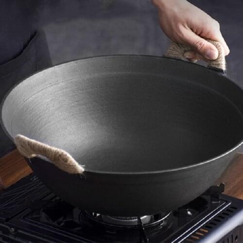 Traditional Chinese Wok Gas Burner Kitchen Cauldron Kitchen Cast Iron Wok Frying Pan Breakfast Ollas De Cocina Cookware BC50CG