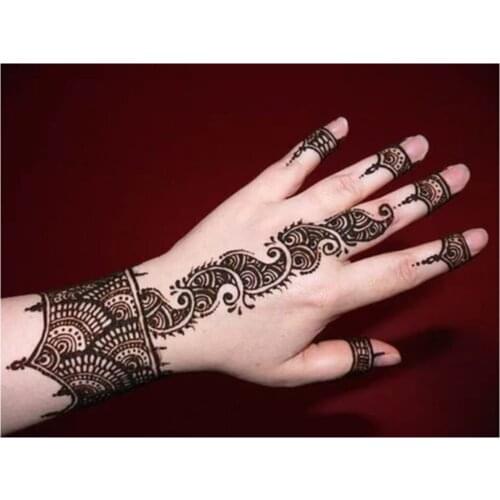 Tube Indian Henna Black 2 Pcs + Tattoo Henna Stencil (2 Pcs) henna хна для бровей henna powder плетка