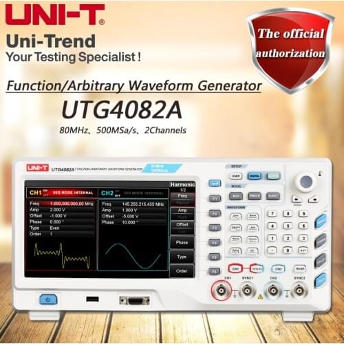 UNI-T UTG4082A Function/Arbitrary Waveform Generator; 80MHz Bandwidth, 2Channels, 500MSa/s Sampling