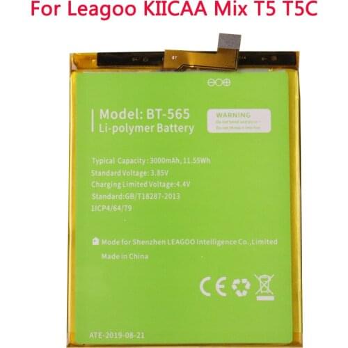 High Quality Original BT-565 BT-566 3000mAh Battery For Leagoo KIICAA Mix T5 T5C BT565 BT566 Mobile Smart Phone Parts Batterie