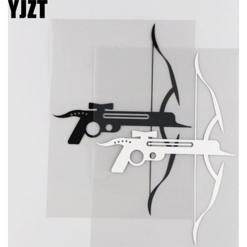 YJZT 13CM*18.1CM Creative Weapon Crossbow Vinyl Decal Decoration Personalized Car Sticker 1A-0325