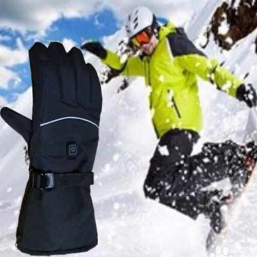 1Pair Winter USB Hand Warmer Electric Thermal Heating Heated Gloves Battery Powered For Men And Women Motorcycle Ski Gloves