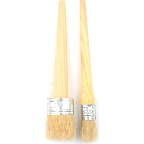 1 PC 185mm Long Round Bristle Chalk 25mm 50mm Wooden Handle Round Bristle Chalk Oil Paint Painting Wax Brushes