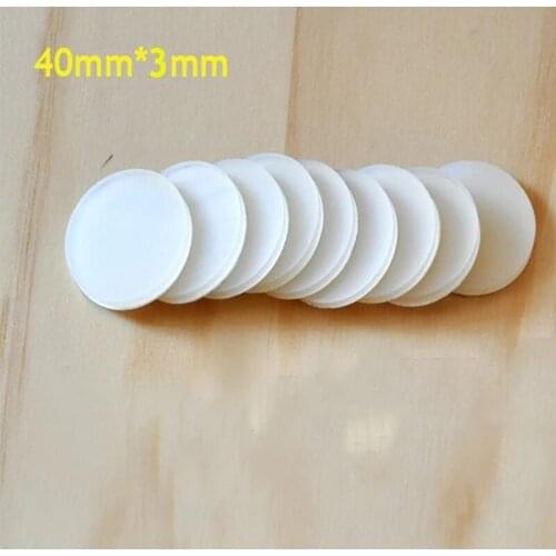 15pcs 40mm*3mm white self adhesive soft anti slip bumpers silicone rubber feet pads great silica gel shock absorber