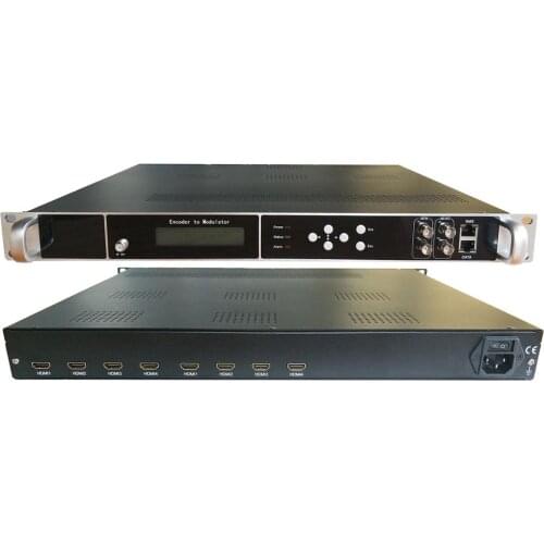 1U rack 8-channel HD-MI to ISDB-T/DVB-T/ATSC/DVB-C H-D digital TV encoder modulator Cable front-end equipment