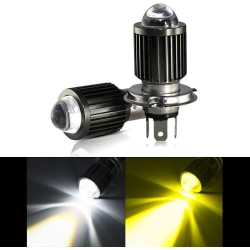 1x 10000Lm H4 LED Moto H6 BA20D LED Motorcycle Headlight Bulbs White Yellow Hi Lo Lamp Scooter Car Accessories Fog Lights 9-80V