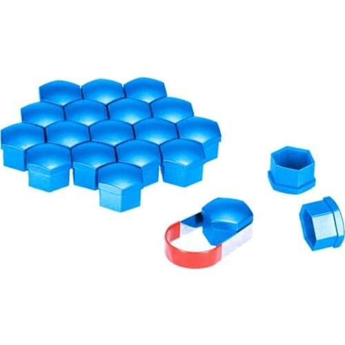 20pcs 17mm Car Plastic Caps Bolts Covers Nuts Alloy Wheel For Skoda, , Mercedes, BMW Color: blue