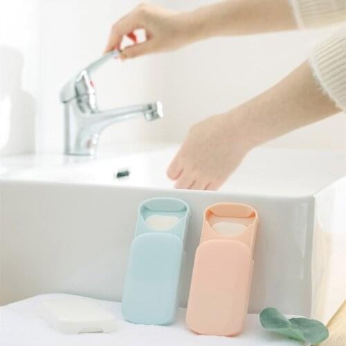 20Pcs/Box Disposable Soap Paper Cleaning Scented Slice Mini Foaming Box Disposable Paper Soap For Outdoor Travel Use Portable