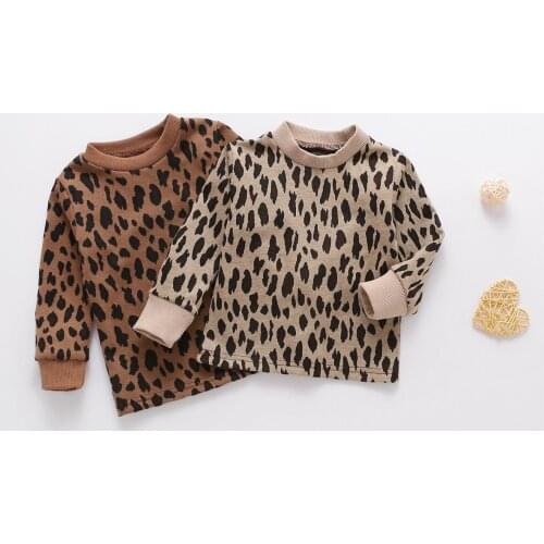 2020 0-5Y Casual Toddler Baby Boy Girl Leopard Sweatshirt Top Autumn New Elastic cuffs tighten Long Sleeve Pullovers Outwear
