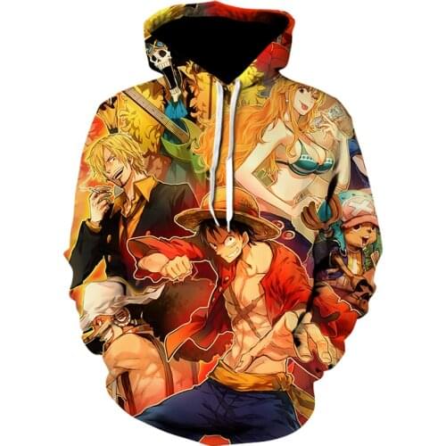 2021 Anime Clothes ONE PIECE 3D Print harajuku Hoodie Luffy Men essentials manga Sweatshirts hip hop streetwear Hoodies S-6XL