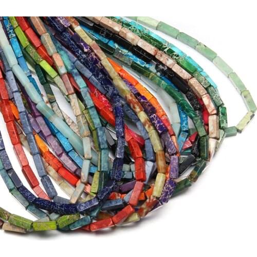 Natural Snake Skin Emperor Stone Beads Rectangle Amazonite Loose Beads For Jewelry Making DIY Necklaces Bracelet Accessories