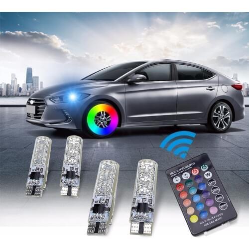 CARLITS T10 LED W5W Atmosphere Lights RGB LED Bulbs 194 168 6SMD 5050 Silicone Strobe Lights Car Wedge Side Light 12V Wholesale
