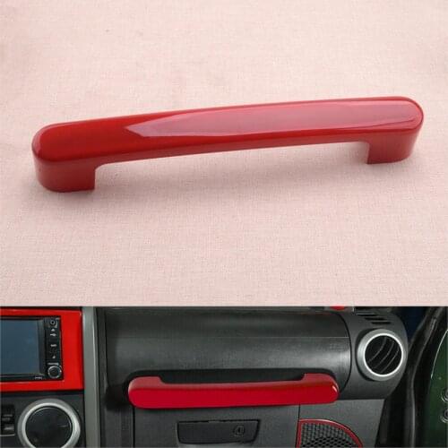 CITALL Co-pilot Dashboard Grab Handle Cover Trim Fit For Jeep Wrangler JK 2007 2008 2009 2010 Red ABS Styling