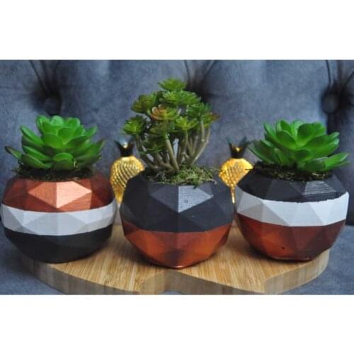 Decorative Concrete Flower Pot Artificial 3 piece Set decorative flower pot different pots